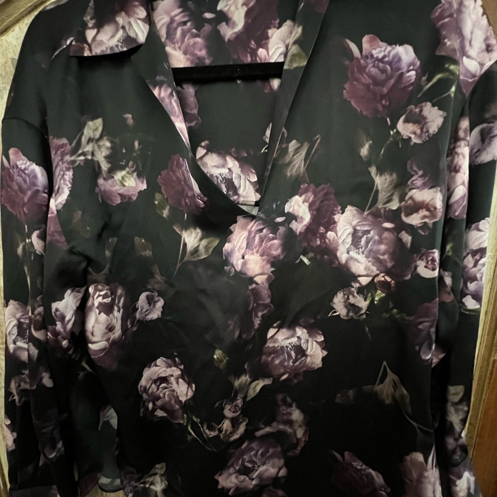 Vince Purple Floral Blouse